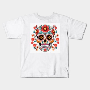 Day of the Dead Sugar Skull 15 Kids T-Shirt